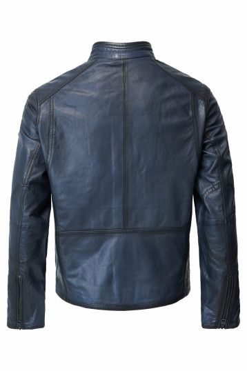 Salsa Leather Jacket - Navy