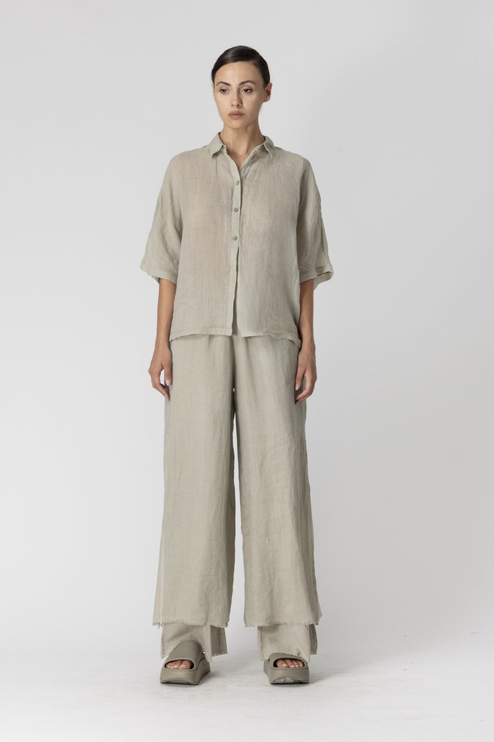 Lotus Eaters Split Leg Trousers Avocado