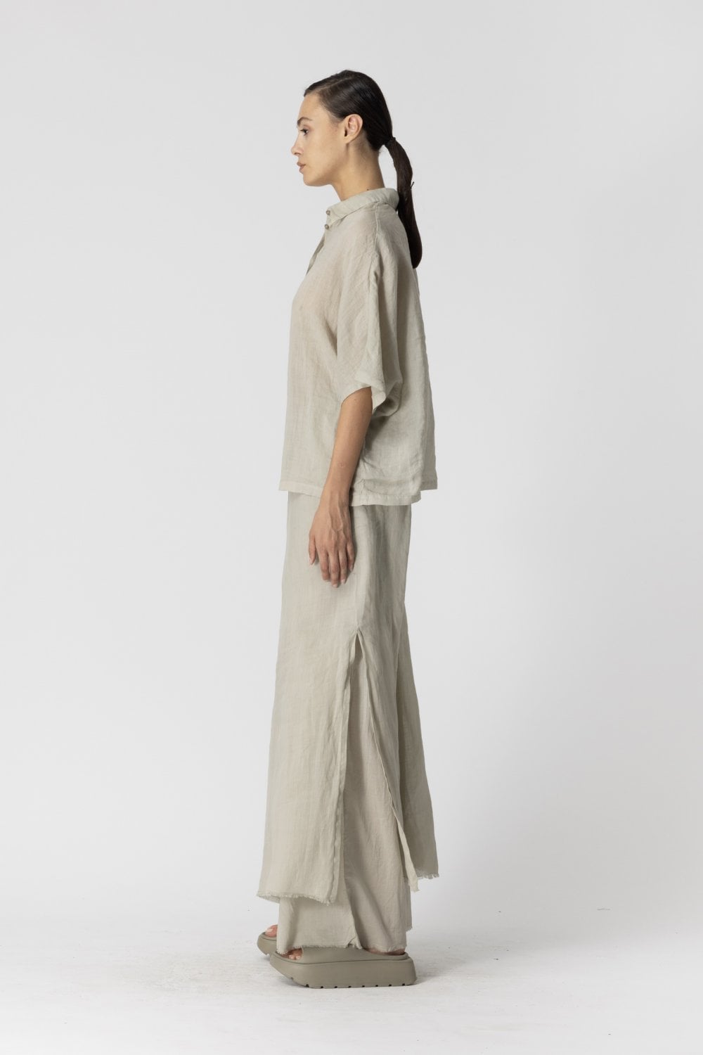 Lotus Eaters Split Leg Trousers Avocado