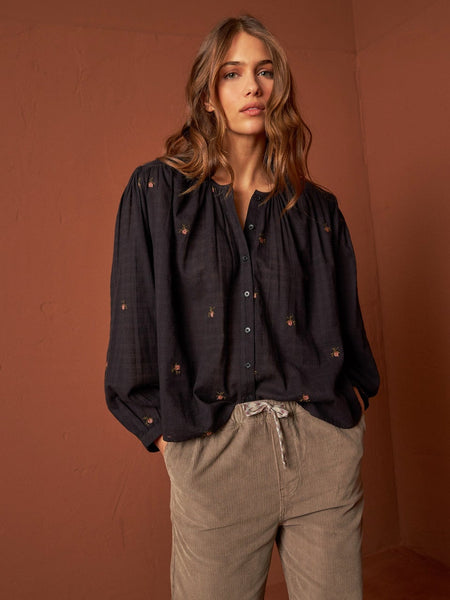 Indi & Cold EMBROIDERED CHIFFON SHIRT