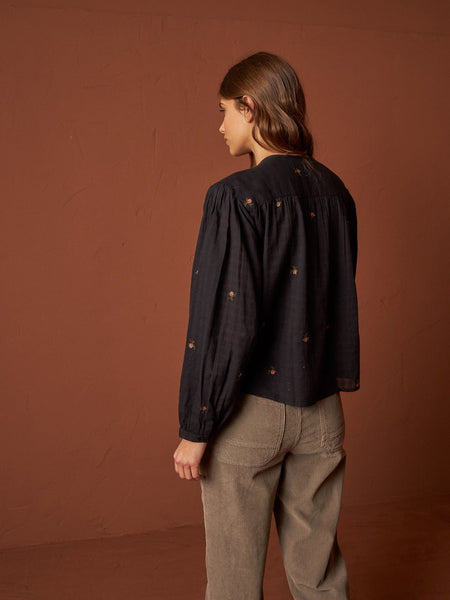 Indi & Cold EMBROIDERED CHIFFON SHIRT