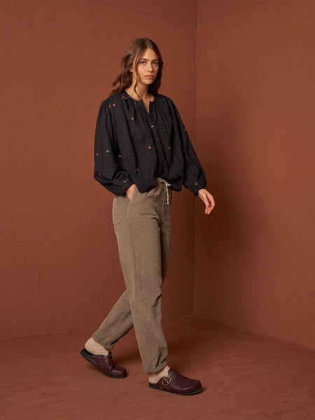 Indi & Cold EMBROIDERED CHIFFON SHIRT