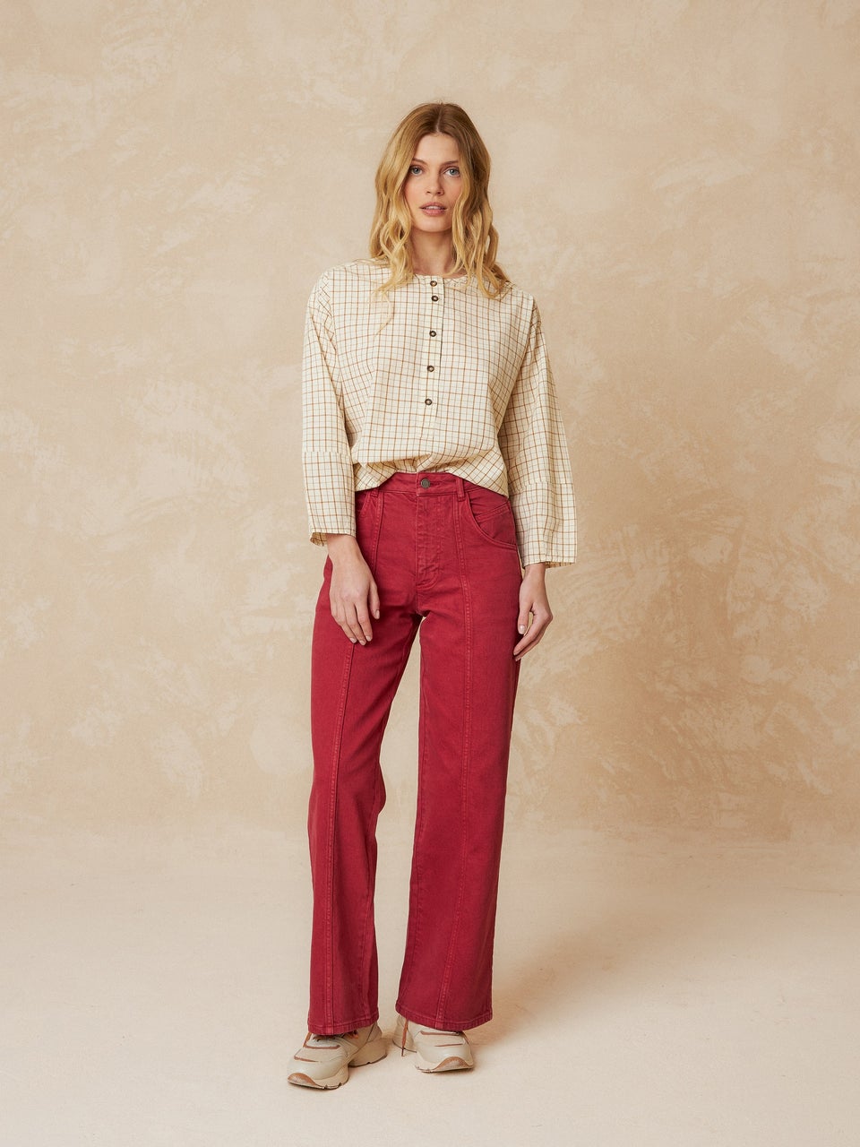 Indi & Cold Rustic Twill Trouser-Ketchup