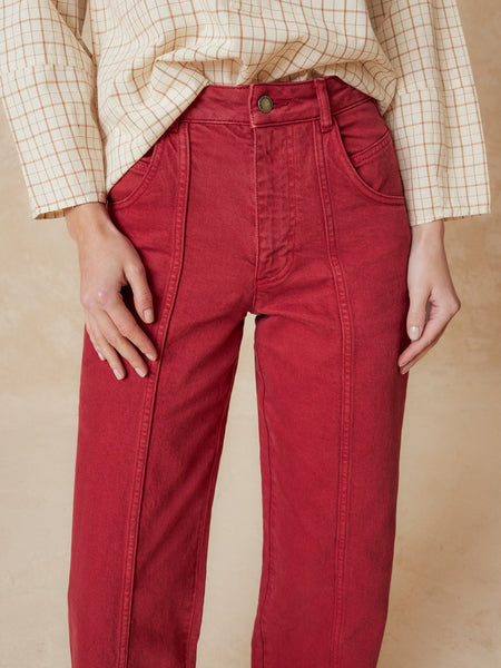 Indi & Cold Rustic Twill Trouser-Ketchup