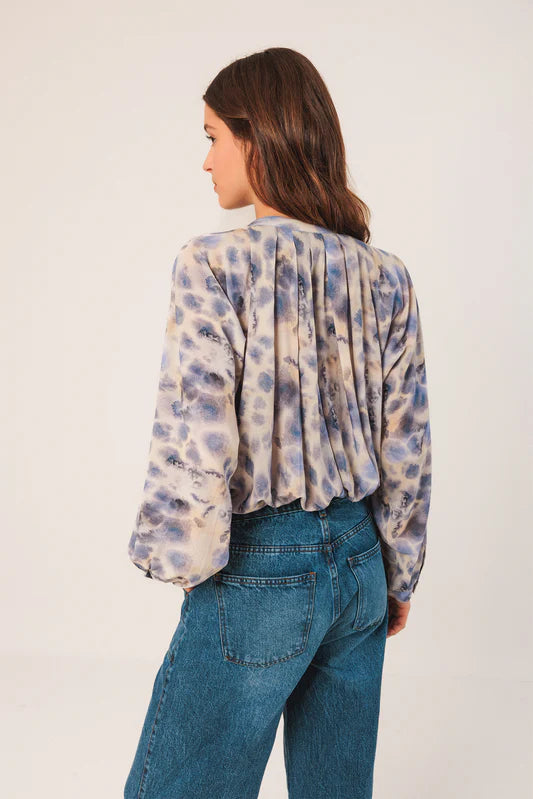 Indi & Cold Watercolour Print Shirt Blue