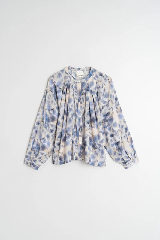 Indi & Cold Watercolour Print Shirt Blue