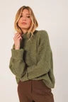 Indi & Cold Knit Turtleneck Sweater Green