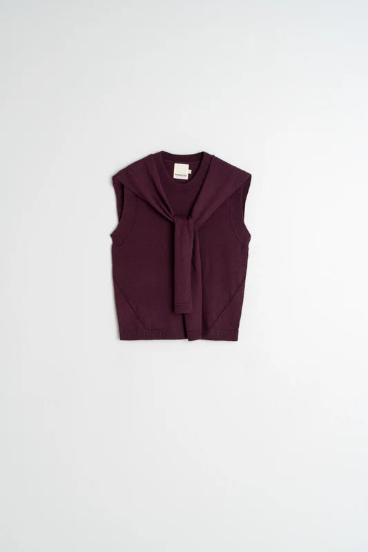 Indi & Cold Vest With Tied Sweater Detail