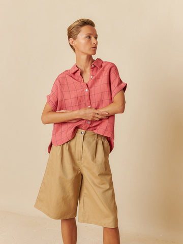 INDI & COLD WINDOWPANE CHECK SHIRT