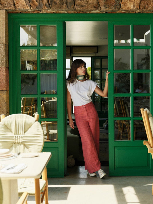 INDI & COLD WINDOWPANE CHECK PANTS