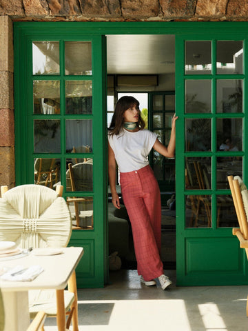 INDI & COLD WINDOWPANE CHECK PANTS