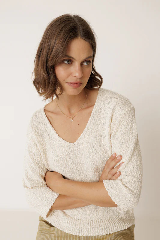 Indi & Cold Organic Cotton Boucle Sweater