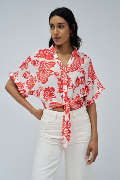 Salsa Blouse with a tie print