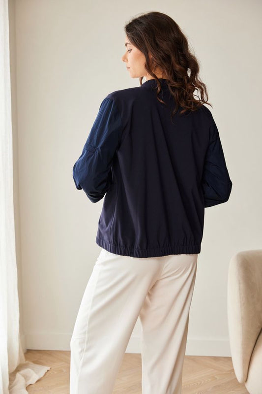 Peruzzi Taffeta Sleeve Jacket Navy