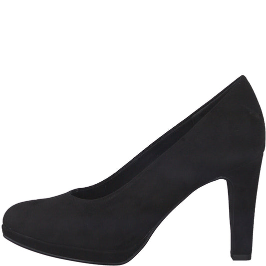 Marco Tozzi Round Toe Court Shoe- Black
