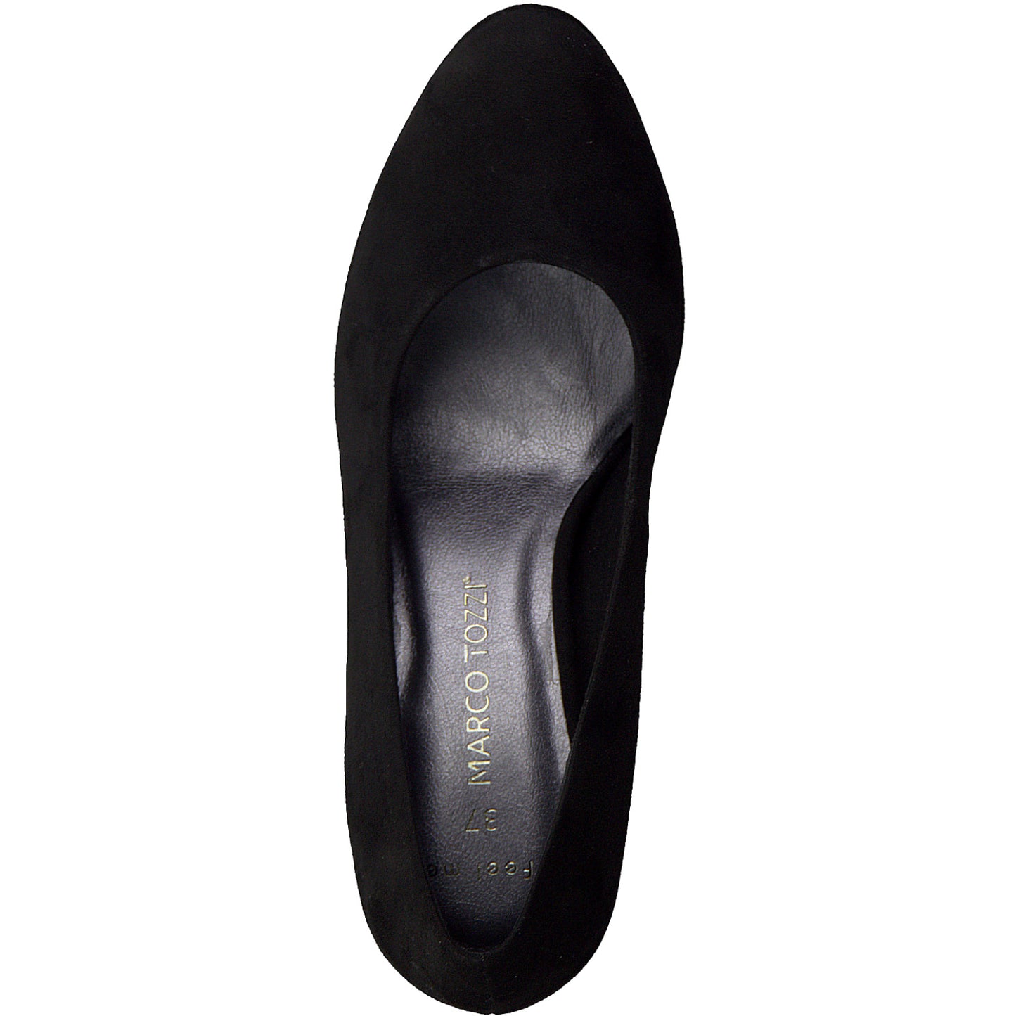 Marco Tozzi Round Toe Court Shoe- Black