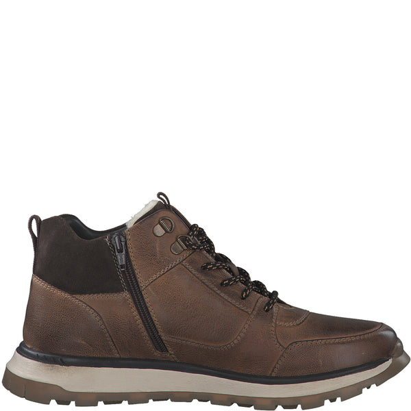 S.Oliver Mens Leather Boot- Cognac
