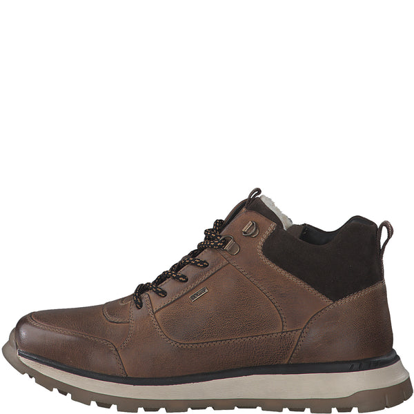 S.Oliver Mens Leather Boot- Cognac
