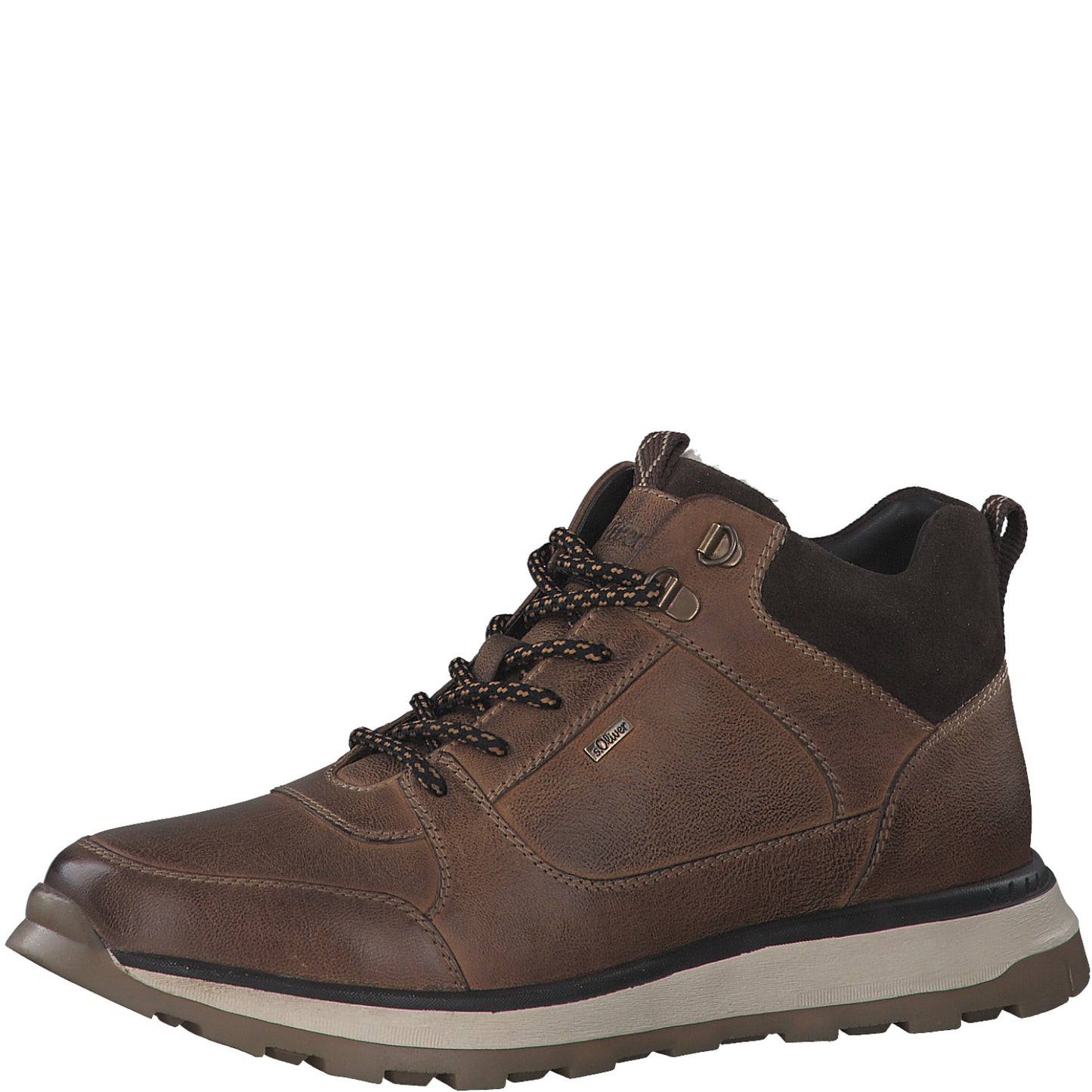 S.Oliver Mens Leather Boot- Cognac