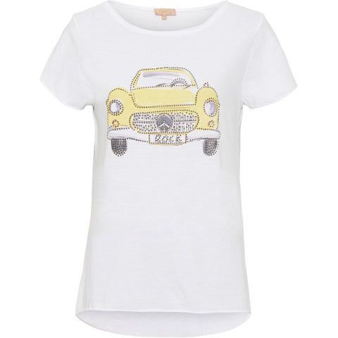 Marta Du Chateau Car T-Shirt -White/Yellow