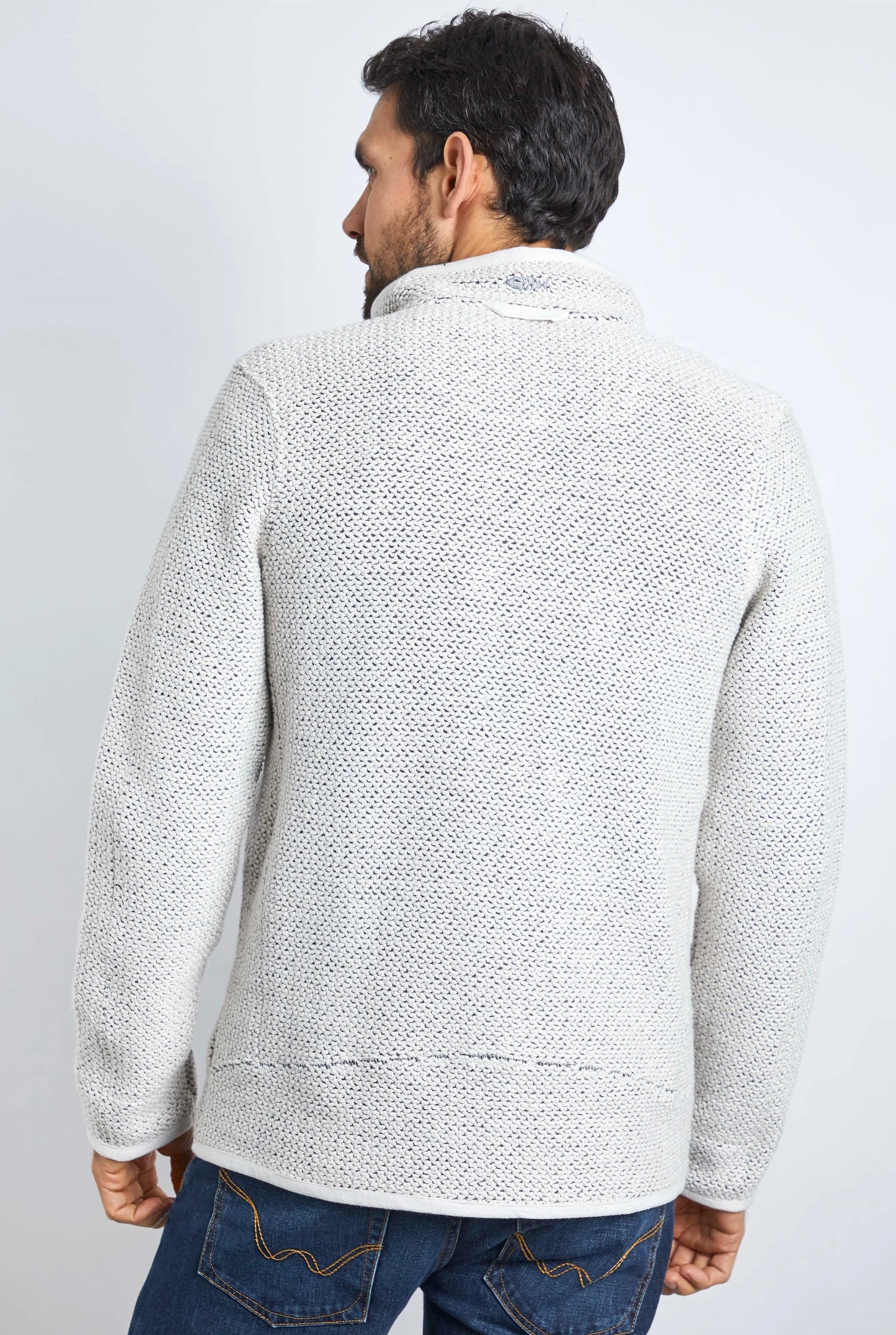 Weird Fish Mens Transom Full Zip Macaroni - Ecru