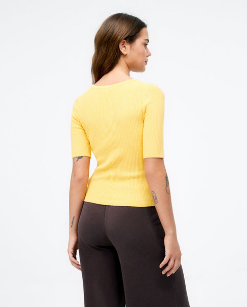 Surkana Ribbed Sweater -Yellow