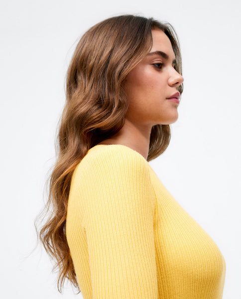 Surkana Ribbed Sweater -Yellow
