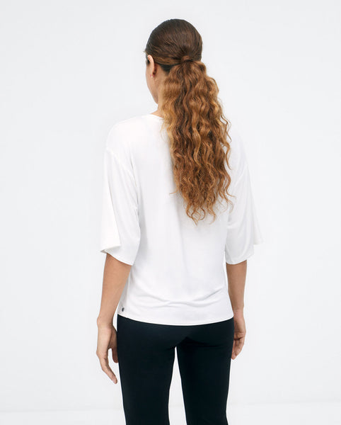 Surkana Wide T-Shirt With Drop Sleeve- White