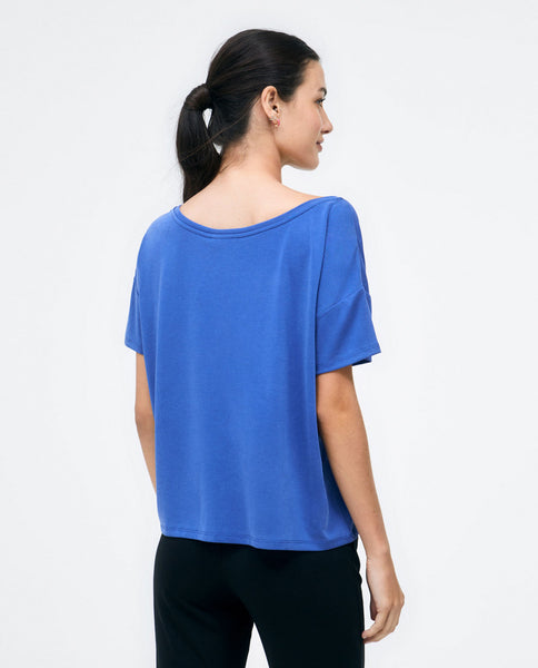 Surkana Wide Neck T-Shirt- Blue