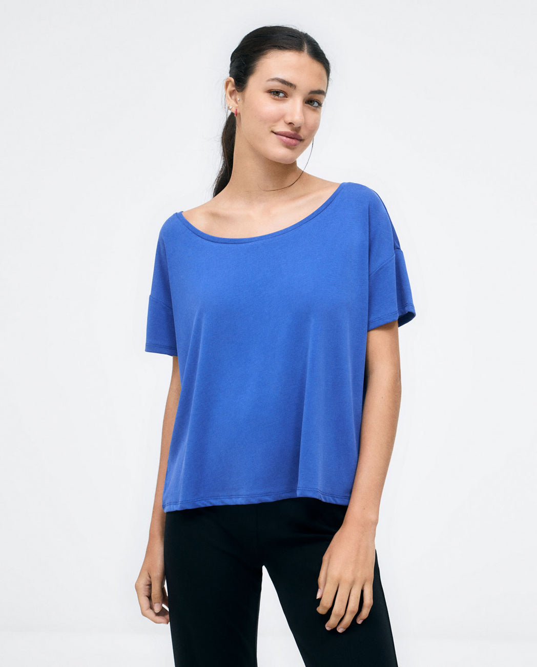 Surkana Wide Neck T-Shirt- Blue