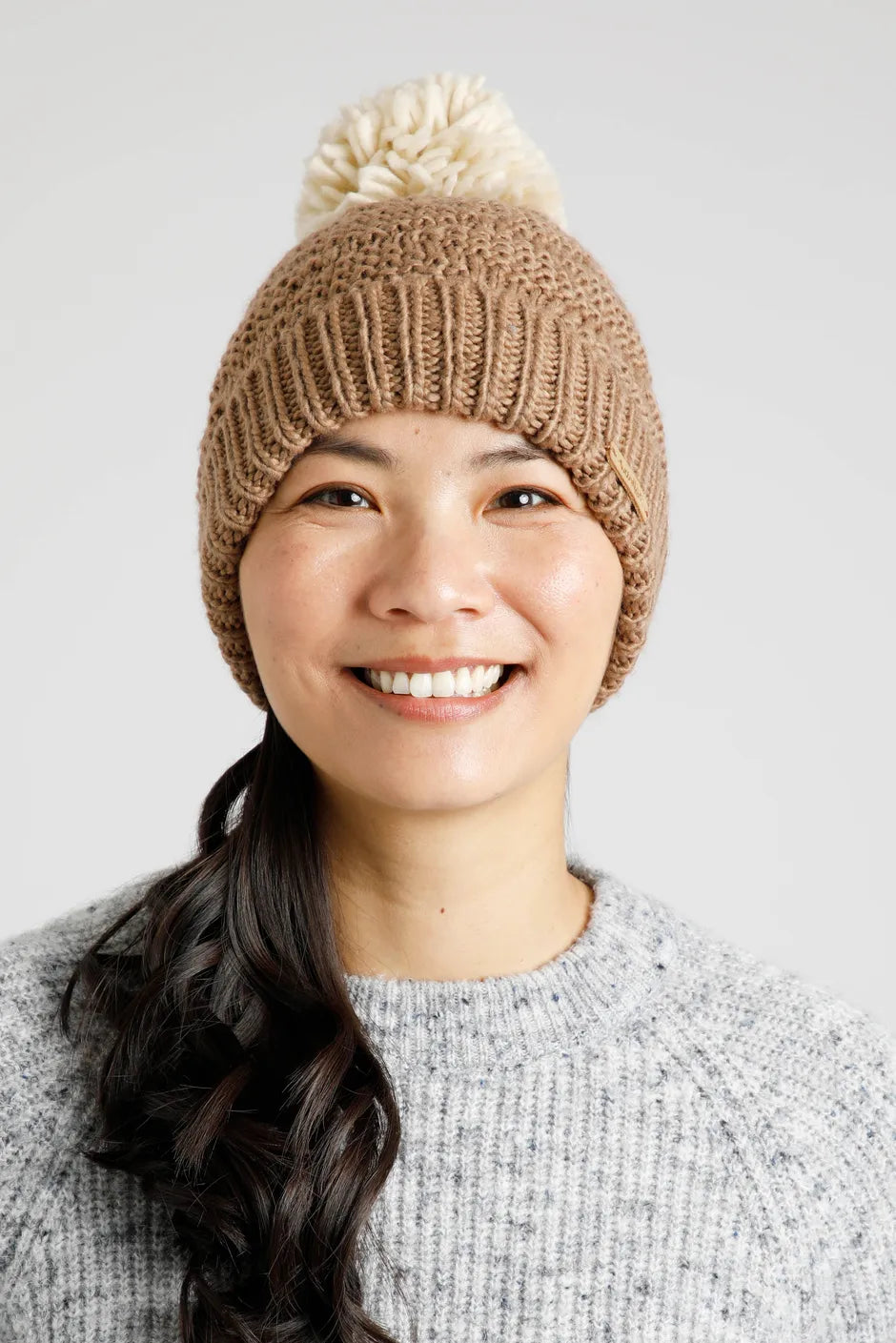 Weird Fish Aliza Bobble Hat-Bronze