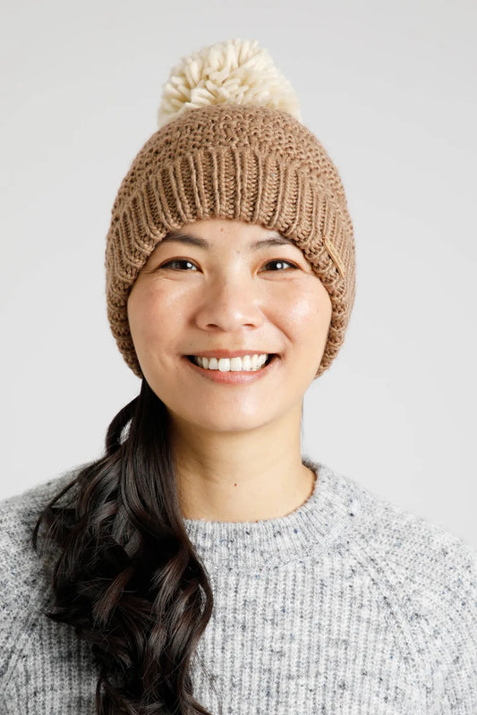 Weird Fish Aliza Bobble Hat-Bronze