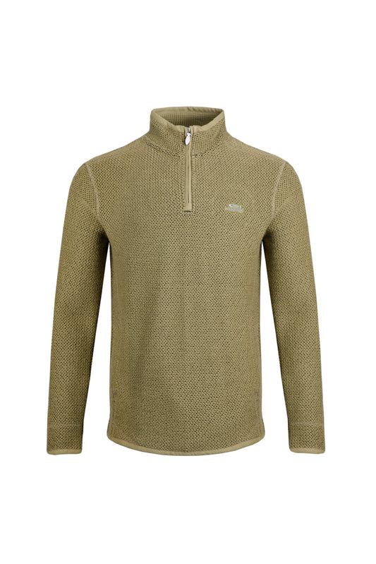 Weird Fish Stern 1/4 Zip Eco Macaroni Olive