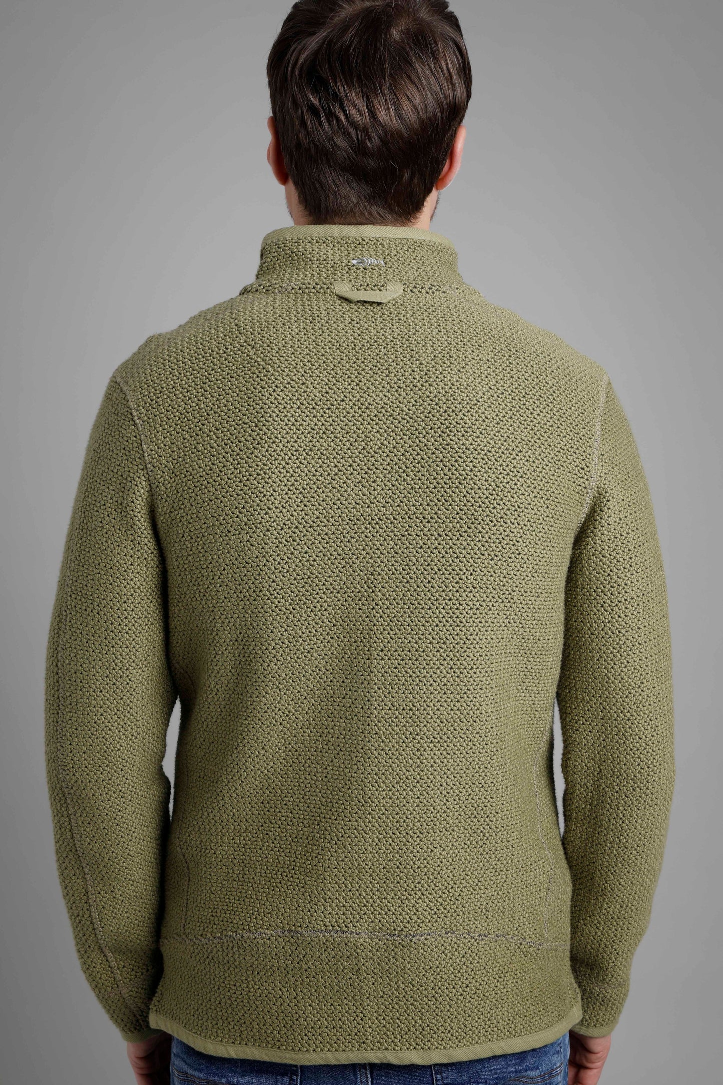 Weird Fish Stern 1/4 Zip Eco Macaroni Olive