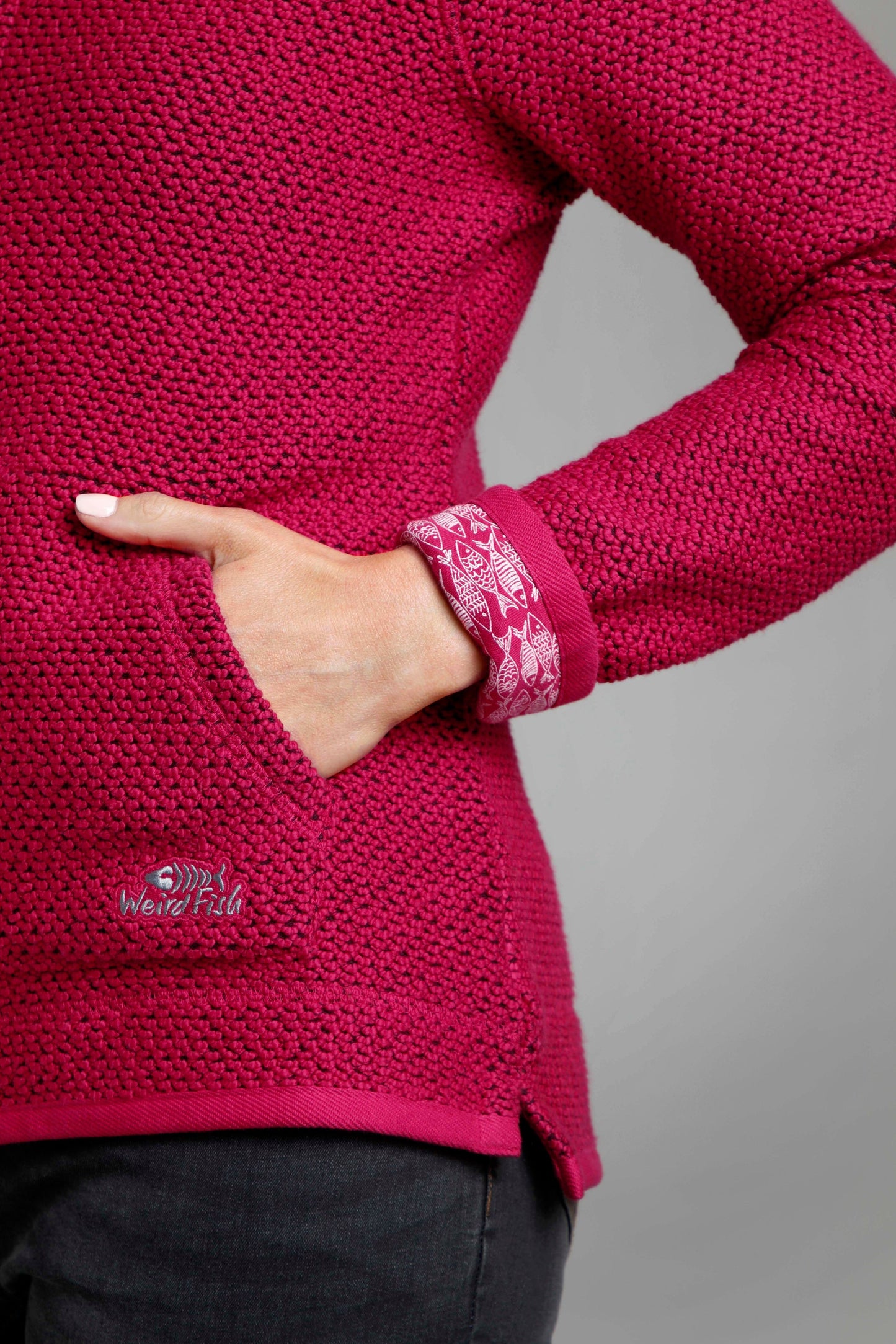 Weird Fish Sontee Full Zip Macaroni - Berry