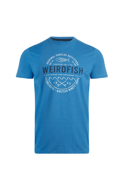 Weird Fish Waves Graphic T-Shirt- Blue Sapphire