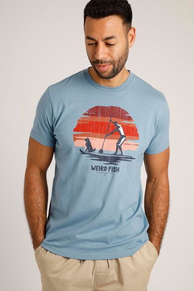 Weird Fish What Sup Eco Graphic Tee- Light Blue