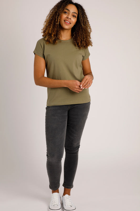 Weird Fish Thirl T-Shirt- Olive