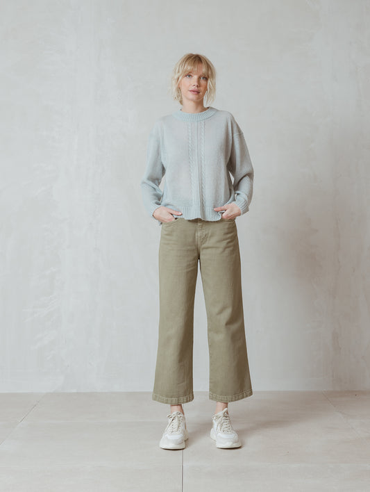 INDI & COLD Round Neck Knit- AQUA