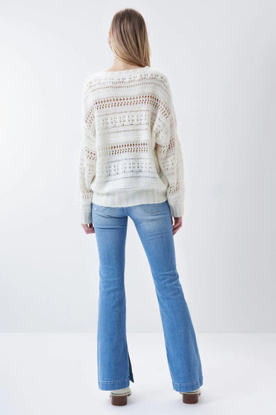 Salsa Knitted Jumper with lace detail- Beige
