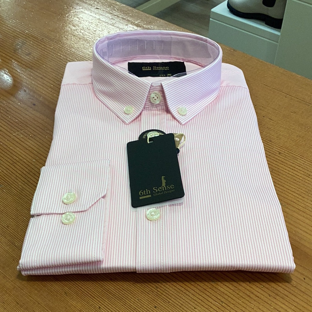 6th Sense Stripe Shirt-pink