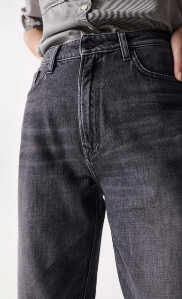 Salsa Boyfriend Cropped Slim Jeans-washed black