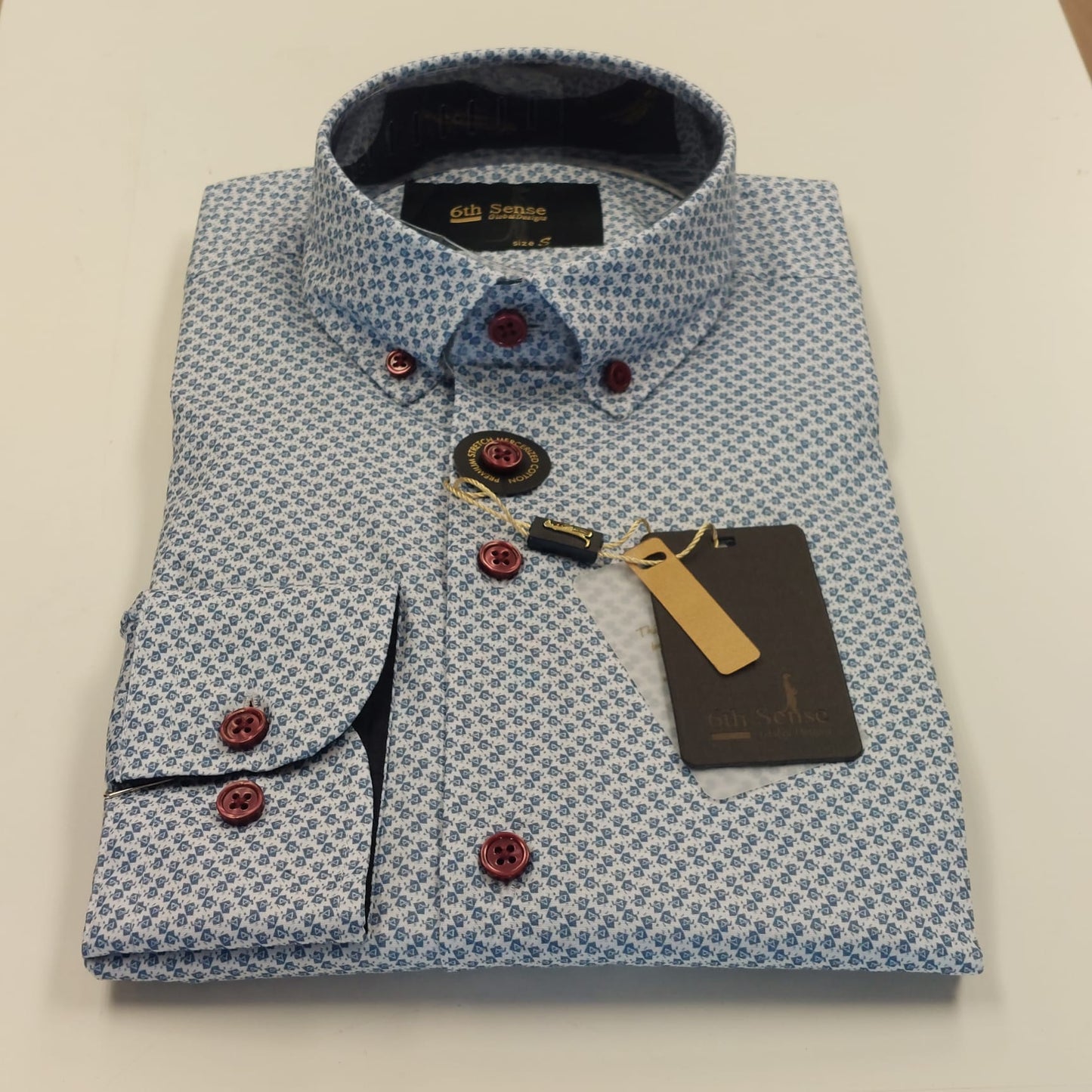 6th Sense Print Shirt Blue