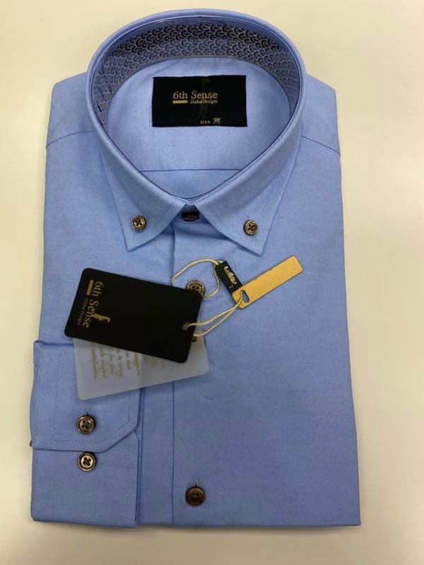 6th Sense Regular-Fit Oxford Button-Down Shirt | Blue #5