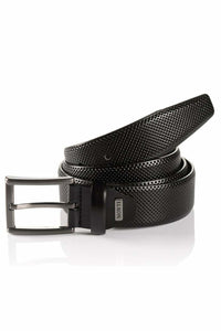 Monti Leather Belt-Black Grain