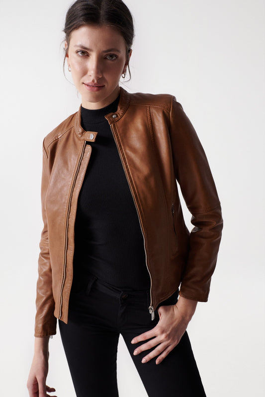 Salsa Leather Jacket-Camel