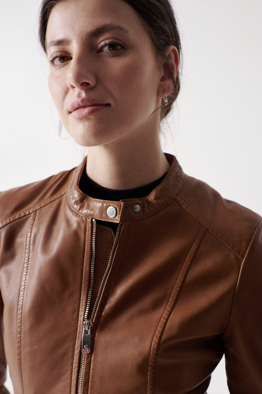 Salsa Leather Jacket-Camel