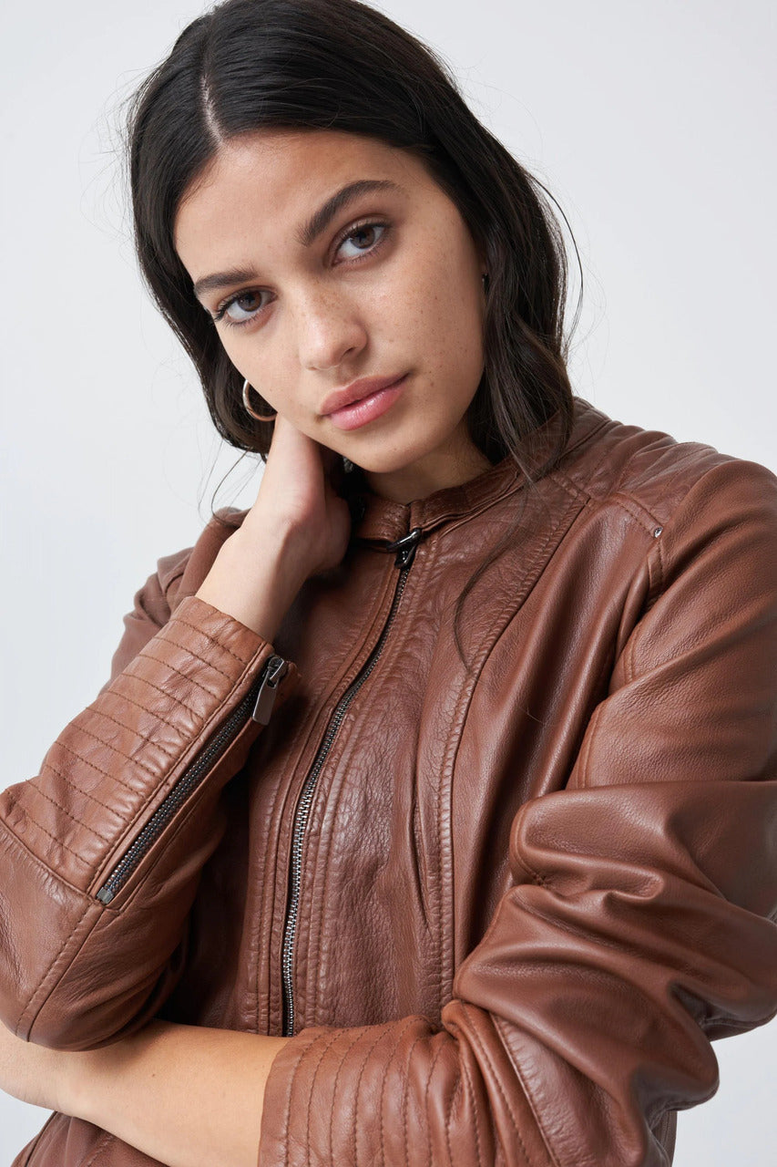 Salsa Leather Jacket - Brown